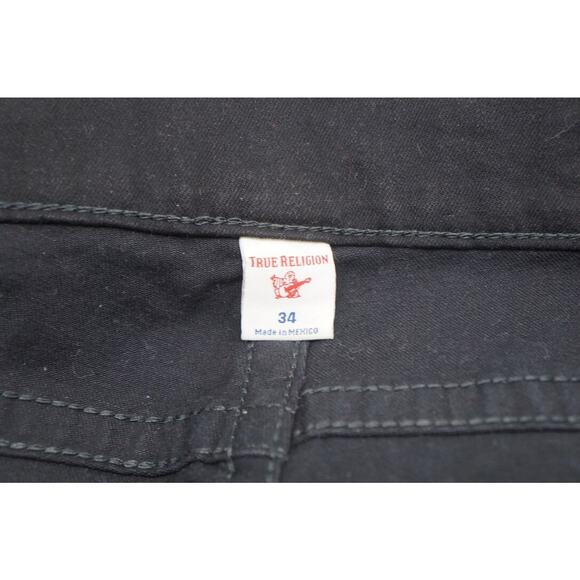 TRUE RELIGION 'Geno' Black Jeans 34x32 Men's No Flap - Relaxed Slim - Picture 5 of 10